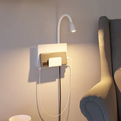 Paulmann - Halina LED Vägglampa USB C Matt Vit