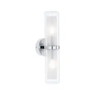 Paulmann - Luena 2 Vägglampa IP44 Dim. Krom/Clear