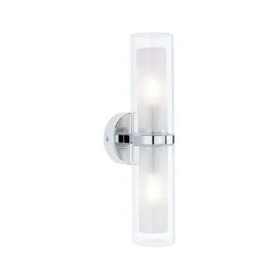 Paulmann - Luena 2 Vägglampa IP44 Dim. Krom/Clear