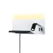 Paulmann - LED-vägglampa Serra, vänster, USB-C, vit/svart