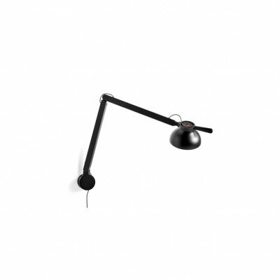 PC Double arm w. wall bracket, Soft black