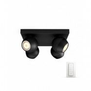 Philips Hue - Buckram Plafond Plate/Spiral White Amb. Black Philips Hue