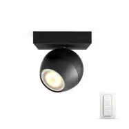 Philips Hue - Buckram Plafond Single Spot m/Switch White Amb. Black