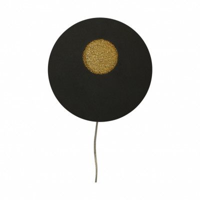 PLANET vägglampa, svart/guld