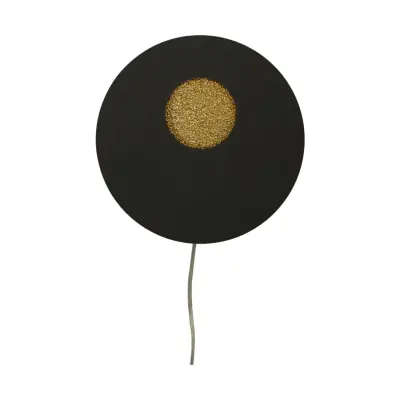 PLANET vägglampa, svart/guld