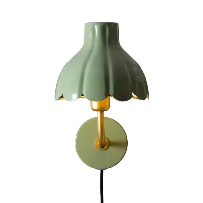 PR Home Wells vägglampa Mossa/guld 21cm