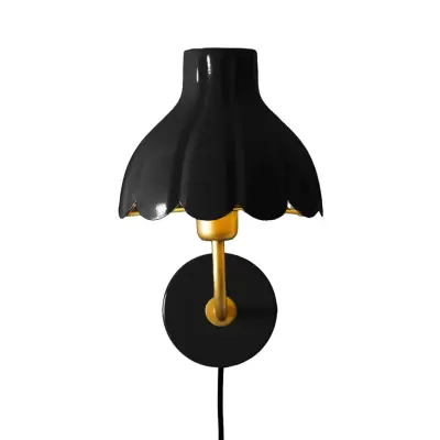 PR Home Wells vägglampa Svart/guld 21cm