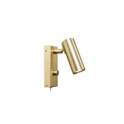 Puck vägglampa, matt mässing