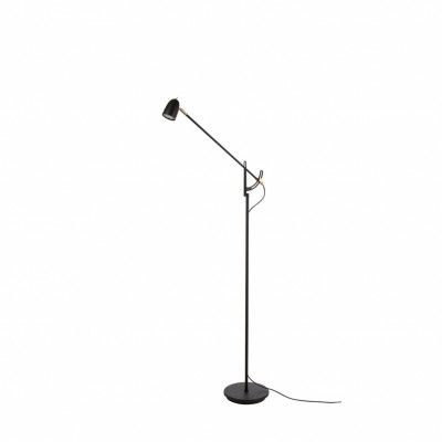 Radiell golvlampa LED, svartstruktur 135cm