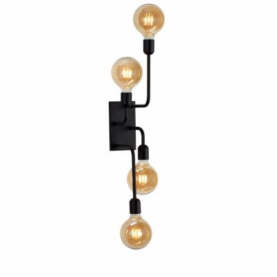 Regal XL vägglampa svartstruktur E27