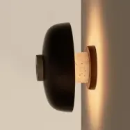 Reverse LED-vägglampa sand/brons, Ø24 cm, vriddimmer – Audo Audo Copenhagen - Vardagsrum - Design - Aluminium - Med lampskärm