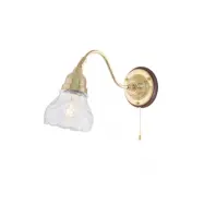 Runeberg Vägglampa, förnicklad mässing/brun