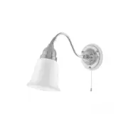 Runeberg Vägglampa, förnicklad mässing/vit