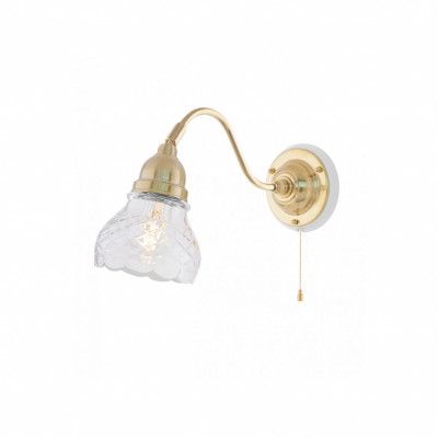 Runeberg Vägglampa, mässing/vit