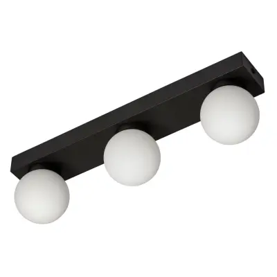 Sandhamn 3 vägglampa, svart/opal