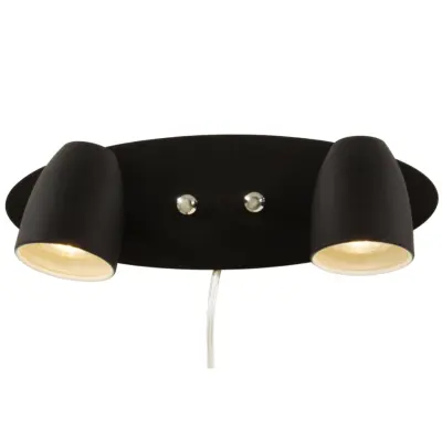 SANDNES 2-armad vägglampa, svart