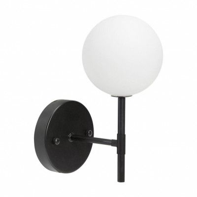 Sigma S vägglampa, Svart/Opal 25cm