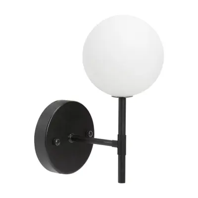 Sigma S vägglampa, Svart/Opal 25cm