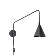 LYS vägglampa, svart, Ø 14 cm, metallkontakt E14 - SOLLUX SOLLUX LIGHTING - Vardagsrum - Skandinavisk - Med en ljuskälla