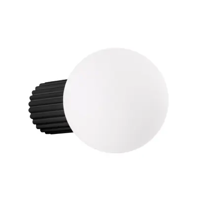 SOLLUX LIGHTING - ORBI vägglampa, svart glas/metall Ø 12 cm IP44 G9SOLLUX