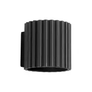 RIBLA Vägglampa, svart, Ø 10 cm, metall, G9 - SOLLUX SOLLUX LIGHTING - Vardagsrum - Aluminium - Med en ljuskälla