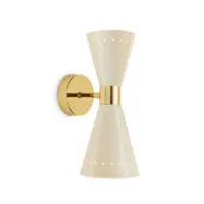 Stilnovo - Megafono vägglampa, elfenbensfärgad, 14 cm, 2 lampor