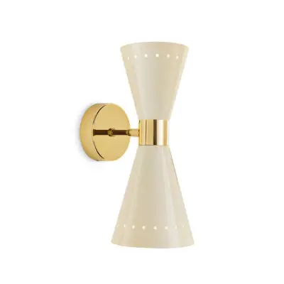 Stilnovo - Megafono vägglampa, elfenbensfärgad, 14 cm, 2 lampor