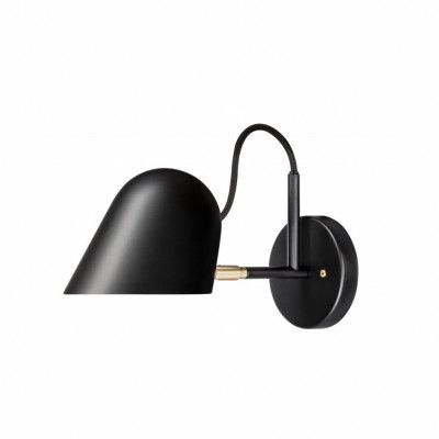 Streck vägglampa med kopplingshus, Svart/mässing