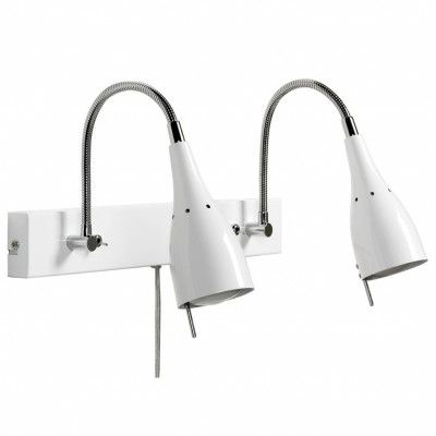 Tanum 2 vägglampa, vit 37cm