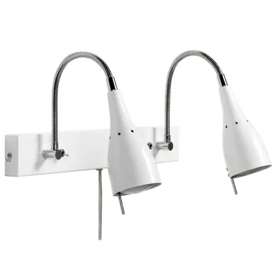 Tanum 2 vägglampa, vit 37cm