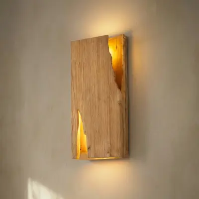 Tarry vägglampa, trä, bredd 45 cm, 2 x E14 Lucande - Vardagsrum - Lantlig / rustik - Med flera ljuskällor