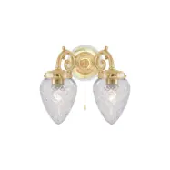 Tegengren vägglampa fast montage, mässing/vit