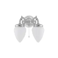 Tegengren vägglampa fast montage, nickel/vit