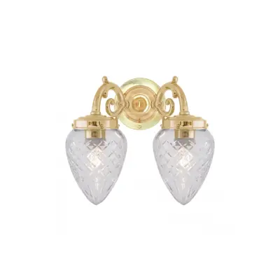 Tegengren vägglampa fast montage, polerad mässing