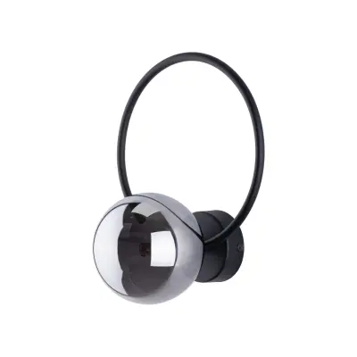 TK Anabelle vägglampa - grafitglas och svart metall