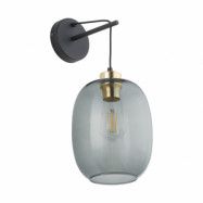 TK Delta vägglampa - glas, guld och svart metall