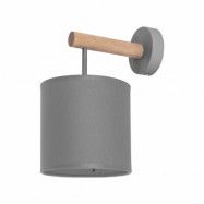 TK Deva vägglampa - grafitgrått tyg/stål och naturlig furu