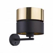 TK Hilton vägglampa - guldmetall och svart tyg