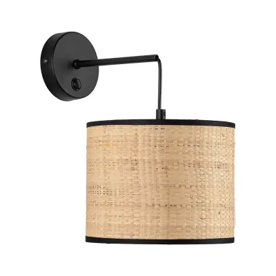 TK Liberia vägglampa - naturlig rotting och svart metall