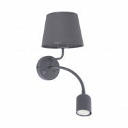 TK Maja vägglampa - grått tyg och grå metall