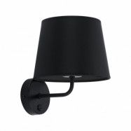 TK Maja vägglampa - svart tyg och svart metall
