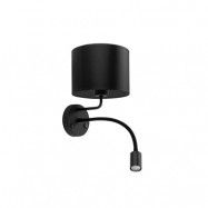 TK Mia vägglampa - svart tyg och svart metall