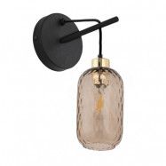 TK Pescara vägglampa - glas och svart metall
