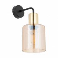 TK Sierra vägglampa - bärnstensglas och guldmetall