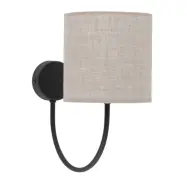 TK Torens vägglampa - naturlinne och svart metall