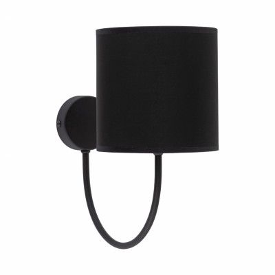 TK Torens vägglampa - svart tyg och svart metall