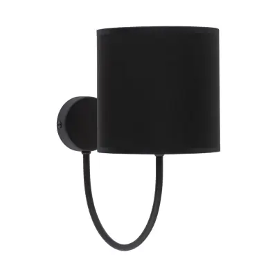 TK Torens vägglampa - svart tyg och svart metall