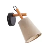 TK Vaio vägglampa - naturligt linnetyg och trä