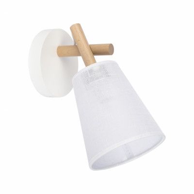 TK Vaio vägglampa - vitt tyg och trä