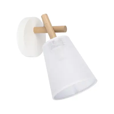 TK Vaio vägglampa - vitt tyg och trä